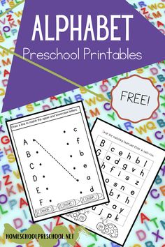 the alphabet preschool printable worksheet is shown