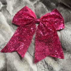 Pink Sequin Cheer Hair Bow With Alligator Clip Cheer Hair Bows, Cheer Hair, Bath Girls, Kids Bath, Pink Sequin, Hair Bow, Alligator, Hair Bows, Sequin