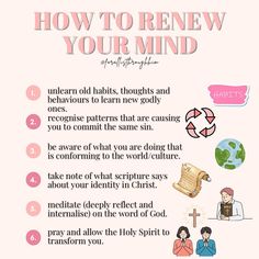 a poster with the words how to rereaw your mind and pictures on it