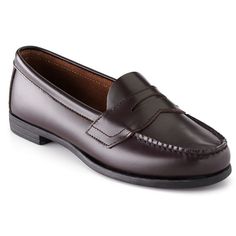 These women's Eastland Classic II penny loafers will always be in style. Click this FOOTWEAR GUIDE to find the perfect fit and more!SHOE FEATURES Loafer design offers a laid-back look. Leather upper promises lasting wear. Full-length cushioned insole endures comfort. Hand-sewn construction aids in flexibility. Rubber outsole ensures reliable traction. SHOE CONSTRUCTION Leather upper Manmade lining Rubber outsole SHOE DETAILS Moc toe Slip-on Padded footbed Size: 7.5 N. Color: Burgundy. Gender: female. Age Group: adult. Pattern: Solid. Womens Penny Loafers, Eastland Shoes, Penny Loafers, Loafers For Women, Luxury Shoes, Always Be, Loafer Shoes, Loafers Men, On Shoes