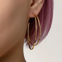 Be bold, look modern and feel elegant in our Large 14k yellow gold double C hoop post earrings with push back closure. Be Bold, Post Earrings, Gold Jewelry, Yellow Gold, Yellow, Gold