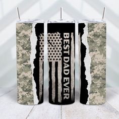 two black and white candles with an american flag on them