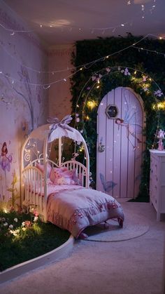 Sleeping Beauty Nursery, Once Upon A Time Nursery, Baby Girl Room Ideas, Baby Girl Nursery Ideas, Lilac Nursery, Girl Nursery Ideas, Girl Room Ideas, Nursery Space, Fairy Nursery