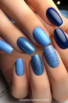 #bluenaildesigns #bluenails #nailart #acrylicnails #nails #glitternails #coffinnails #glitternaildesigns #nailartdesigns #blingnails #blueacrylicnails #glossynails #cmpalways #bluenailart #coffinnaildesigns #cmpbrandambassador #nailditbyjess #acrylicnaildesigns #colourmeprettygelpolish #blueglitternails #acrylicnailscutting #wymondhamnorfolk #norwichnails #attleboroughlashes #gelnailsnorfolk #naturalnails #gelnailsnorwich #wymondhamnails #nailsarts #blackacrylicnails Short Gel Nails Autumn, Shades Of Blue Nails, Blue Nail Inspiration, Cruise Nails, Blue Ombre Nails, Blue Glitter Nails, 2024 Nails, Black Acrylic Nails, Short Gel Nails