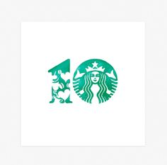 the starbucks logo is shown in green on a white background with an image of a woman's face