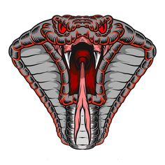 an illustration of a snake's mouth with its tongue open and blood flowing out