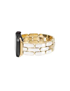 This chic, jewelry-inspired enamel link bracelet elevates your watch with a subtle yet stylish look. Fit: 38/40/41mm model Band circumference including Apple Watch® device: 157mm-198mm (6.25"-7.75") Band width: 18x14mm 42/44/45/Ultra (49mm) model Band circumference including Apple Watch® device: 165mm-204mm (6.5"-8") Band width: 20x14mm Kendra Scott Apple Watch Bands, Chic Apple Watch Band, White Bracelet Strap Watch Bands For Formal Occasions, Luxury White Apple Watch Band With Bracelet Strap, Modern Metal Apple Watch Band, Elegant Metal Apple Watch Band With Solid Link Construction, Modern White Bracelet With Strap, Modern White Bracelet, Elegant Metal Bracelet Strap Apple Watch Band