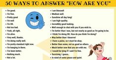 a poster with the words 50 ways to answer how are you? and an image of a