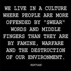 a quote that reads, we live in a culture where people are more often offered by swear