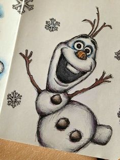 a drawing of a cartoon character from frozen world