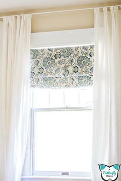 a window with roman shades and the words diy roman shades an afternoon sewing project