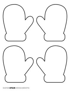 four mittens cut out to make the shape