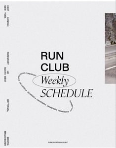 an advertisement for the run club is shown in black and white with a woman running