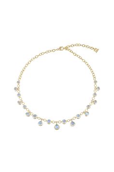 Temple St. Clair - 18K Gold Moonstone & Diamond Half Bib Necklace | Mitchell Stores Png Necklace, Jewelry Png, Blue Moonstone, Rose Gold Jewelry, Bib Necklace, Moonstone, Diamond Jewelry, Dream Closet, Diamond Necklace