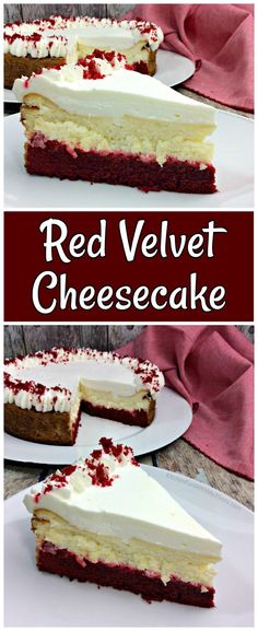 red velvet cheesecake with white frosting and cranberry toppings on top