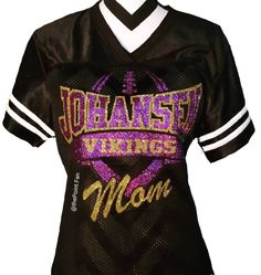 a women's football jersey with the words, johanst virginias mom on it