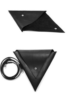 Cool Bags, Triangle Bag, Unique Purses, Leather Saddle Bags, Black Leather Purse, 2020 Fashion, Unique Bags, Small Things, Womens Purses