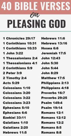 the 40 bible verses on pleasing god