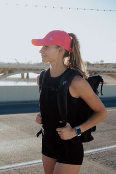 PUBLISHED PATENT REGISTERED TRADEMARK HOT PINK High Ponytail Hat - UPF 50 + - X-Boyfriend Design allows you to adjust the X Straps on the back to fit your head PERFECTLY! Let your cap adjust to YOU! QUALITY materials and manufacturing by US certified Fair Labor production PATENTED athleisure cap for WOMEN by WOMEN! Female Fit. Function. Style. Fit = custom fit molded specifically for a women's head Function = Fits ANY HEIGHT PONY or FUNKY BUN, moisture-wicking, UPF 50+, tapered panels for stabil Pink Sports Visor Baseball Cap, Pink Baseball Cap For Outdoor, Casual Baseball Cap For Travel, Pink Outdoor Baseball Cap, Sporty Snapback Hat, Outdoor Pink Baseball Cap One Size, Sporty Pink Hat For Outdoor, Pink Snapback Hat For Outdoor, Pink Breathable Sports Hat