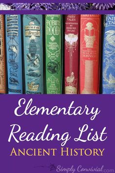 the front cover of an elementary reading list with books lined up in rows behind it