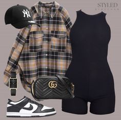 Going For Drinks Outfit Casual, Day Party Outfits Black Women, Chill Night Out Outfit, Unitard Outfit Ideas, Staycation Outfits, Fasion Outfits, Gucci Watch, Bag Gucci