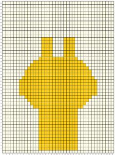 a cross stitch pattern with the shape of a fire hydrant in yellow and white