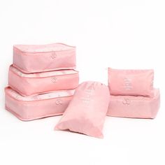 6 Pieces Travelling Storage Bag Set - Pink - 3W43731814 - Bags, Multifunctional Bags  #Bags #Bags # #Multifunctional #Bags Travel Packing Cubes, Travel Luggage Packing, Travel Luggage Organization, Packing Bags Travel, Road Trip Packing List, Shoe Storage Bags, Luxury Bags Collection, Luggage Organization, Luggage Covers