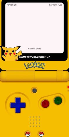 a yellow nintendo game boy advance is shown