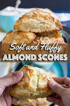 soft and fluffy almond scones are the perfect treat for breakfast or brunch