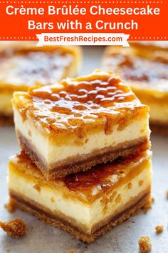 creme brulee cheesecake bars with a crunch