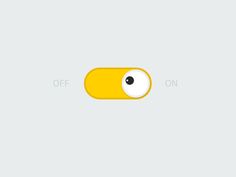 a yellow button with an eye and the word off on it is shown in white