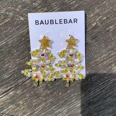 Christmas Tree Earrings. Nwt. They Are A Little Big If You Like That Style. Tree Earrings, Christmas Tree Earrings, Earring Tree, Earrings Color, Green Yellow, Jewelry Earrings, Christmas Tree, Women Jewelry, Yellow