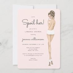 $2.60 | Bride in Underwear Lace Lingerie Bridal Shower Invitation #lingerieshower #brideinunderwear #bridetobe #lacebridalshower #spoilher #bacheloretteshower #lingerieparty #pantygame #pantyparty #blondebride Lingerie Bridal Shower Invitations, Lingerie Bridal Shower, Panty Party, Blonde Bride, Lingerie Bridal, Bride Lingerie, Lingerie Shower, Lingerie Party, Lace Lingerie