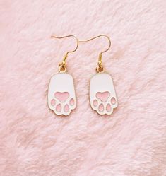 Hypoallergenic Lead and nickel free Earring hooks (as in picture) Clip on is available (for non pierced ears) Cottage Core Earrings, Bean Earrings, Earrings Anime, Paw Earrings, Kawaii Birthday, Anime Earrings, Earrings Kawaii, Toe Beans, Kawaii Earrings