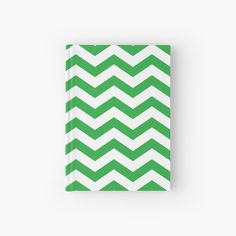 a green and white zigzag pattern hardcover journal