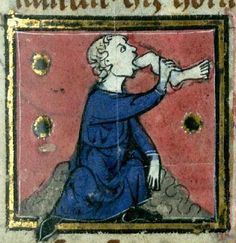 an illustration of a man drinking from a bottle