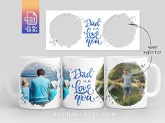 Mug Printing Design, Mug With Photo, 2 Photo Frame, Custom Photo Mugs, Picture Mugs, Mug For Mom, Photo Mug, Mug Template, Mug Sublimation