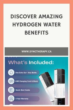 Discover the benefits of hydrogen water with a kit including a 10oz bottle, USB charger, quick start guide, and 5-year warranty.