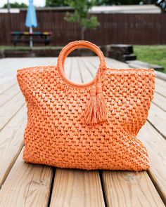 Tara Woven Handbag - Orange Crochet Bag Diy, Shoping Bag, Handbags Patterns, Orange Handbag, Handbags Design, Bags Patterns, Colorful Crochet, Woven Handbags, Handbag Pattern