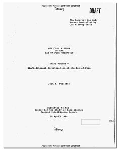 CIA Releases Controversial Bay of Pigs History Bay Of Pigs, Central Intelligence Agency, New Board, National Security, October 31, Access Control, The Public