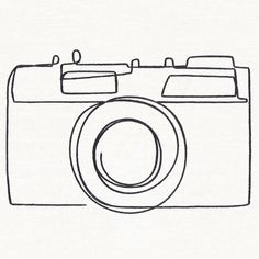 a drawing of a camera with a lens