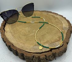 A glasses cord for your sunglasses or for your screen/reading glasses!! The glasses chain is approximately 65 cm long. It is also possible to adjust items slightly, so that they meet your personal taste even more!! Just a different color composition, different length, different charm or no charm at all. It is very easy to send messages via Etsy. Green Adjustable Glasses Chain As A Gift, Green Adjustable Chain Glasses Chains As Gift, Trendy Green Glasses Chains As Gift, Glasses Cord, Green Glasses, Spring Love, Glasses Chains, Color Composition, Personal Taste