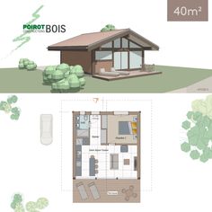 the floor plan for a small house with an attached porch and covered patio, which also has a deck