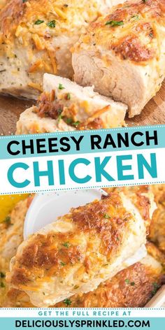 This cheesy ranch chicken is the BEST! It's a simple family meal you'll want to have again and again. Baked in a creamy sauce with ranch seasoning and cheddar, this chicken dinner recipe is tender, juicy, and mouthwateringly good! Ranch Seasoning Recipes Chicken, Cheesy Ranch Chicken And Rice, Chicken Tender Recipes Ranch Seasoning, Baked Creamy Ranch Chicken, Buttermilk Ranch Chicken Tenders, Ranch Seasoning Chicken, Cheddar Ranch Chicken, Cheesy Ranch Chicken, Ranch Chicken Recipe