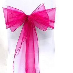 PRICES MAY VARY. Quantity: 25 Chair Sashes Color: Hot Pink Measurements: 6.5" wide x 108" long Material: High Quality Shimmering Organza Fabric Edges are serged to form an elegant look when tied into bow form. Sashes are shipped untied. SARVAM FASHIONMake your wedding, graduation, birthday, and other events look more classy and elegant by adding beautiful chair sashes from SARVAM FASHION. We have a large selection of colors for your chair sash needs.These organza pieces are among the favorite it Chair Sashes Wedding, Wedding Chair Sashes, Birthday Venues, Fuchsia Wedding, Hot Pink Weddings, Pew Bows, Chair Bows, Banquet Decorations, Bow Sash