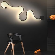 "Creative Long Curved Linear LED Modern Wall Sconce Lighting Wall Light Wall Lamp" Led Lights Bedroom Wall Lights, Farmhouse Ceiling Fan, Wall Lamp Design, Decorative Wall Sconces, Lamp Color, Circle Light, Lighting Wall, Wall Lighting Design, Modern Wall Sconces