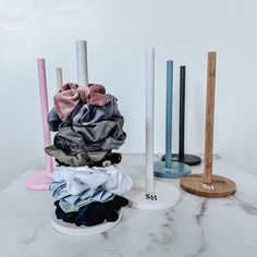 "This holder is light weight and easy for shipping! :) This holder can hold up to 20+ scrunchies, pick your color. Either unfinished or colored. Hope you can stay connected with us! We are most active on our Instagram @shophavenmae. We also love to see your scrunchie hauls so please give us a tag! RETURN/EXCHANGE POLICY - Scrunchies Haven is very flexible when it comes to returns/exchanges. If you are not satisfied with any of our items or our bands do not fit you, please send us a message. Plea Scrunchy Holder, Scrunchie Stand, Scrunchie Holder, Lash Room Ideas, Lash Room, Stay Connected, Christmas Wishlist, Christmas List, Hair Ties