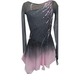 a black and pink dress with sequins on it