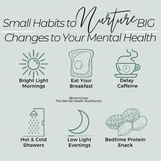 These simple things can change your mental health in very effective ways...//visit the.mental.health.nutritionist on insta to see this post or vissit naomilaw.com for all things Mental Health, Nutrition and Women's Health Poor Food, Hunger Cues, Cold Showers, Small Habits, Not Hungry, Year Goals, All Of The Lights, Evening Snacks, Body Confidence