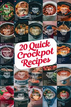 20 quick crockpot recipes that are ready to be cooked in the slow cooker